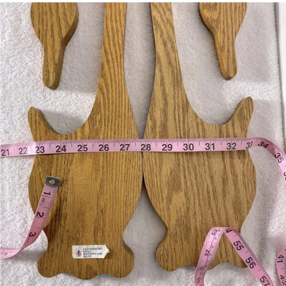 Vintage 90s Wooden Geese Wall Decor  Pair - Picture 12 of 13